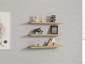 Set 3 Mensole Sospese Da 60 Cm Effetto Legno Chiaro Boss