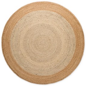 Tappeto rotondo avorio in iuta reversibile e tessuto a mano ø 160 cm Jutta Ivory – Hanse Home