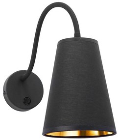 Lampada da parete WIRE 1xE27/15W/230V nero/oro