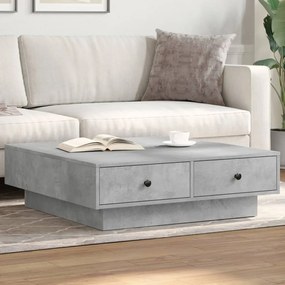 Tavolino Da Salotto Grigio Cemento 90x90x28cm Legno Multistrato /