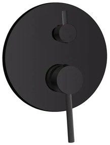Miscelatore doccia a incasso in acciaio inox color nero opaco con deviatore York