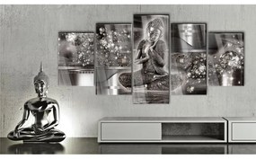 Quadri su vetro acrilico  Silver Serenity [Glass]  Colore Grigio, Dimensioni e Misure 200x100