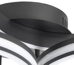 Plafoniera nera con LED dimmerabile a 3 livelli 3 luci - Navara