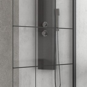 Parete doccia fissa 140cm finitura colore nero NICO-W1000 - KAMALU