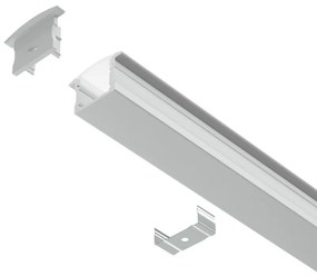 Profilo Alto da incasso 1m e 2m per striscia LED Alluminio Quadrato Selezionare la lunghezza Profilo 2 metro