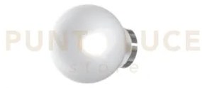 Applique cromo 1 luce vetro bianco fog 1184cr-a-bf