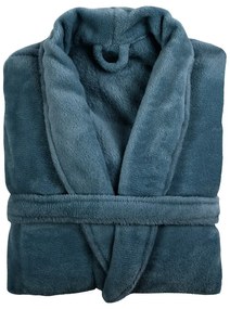 Accappatoio in micropile blu taglia L/XL Cosy - Tiseco Home Studio