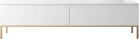 Mobile TV Da Terra 175 Cm 2 Ante Bianco Piedini Oro Lume