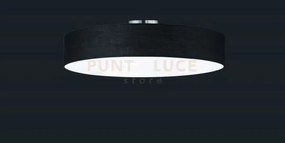 Hotel plafoniera tonda 5 luci diffusore tessuto nero e metacrilato ...