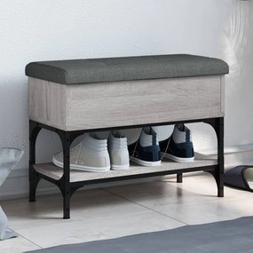 Panca Porta Scarpe Grigio Sonoma 62x32x45 Cm Legno Multistrato /