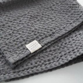 Asciugamani e teli da bagno grigio scuro in un set di 3 pezzi Dark Grey - Linen Tales