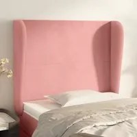 Testiera ad Orecchio Rosa 83x23x118/128 cm in Velluto cod mxl 52303