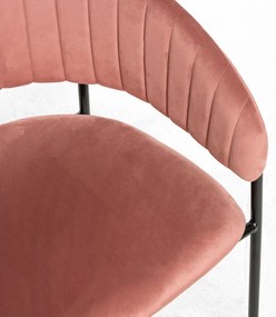 Sedia Moniel Black Velluto - Rosa