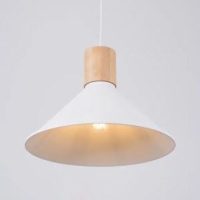 Sollux SL.1319 - Lampadario a sospensione con filo JAGA 1xE27/15W/230V diametro 30 cm bianco