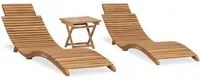 Set Salotto da Giardino 3 pz Pieghevole in Massello di Teak 3059960