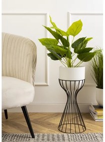 Vaso da fiori in metallo LOFT 46x20 cm nero/bianco