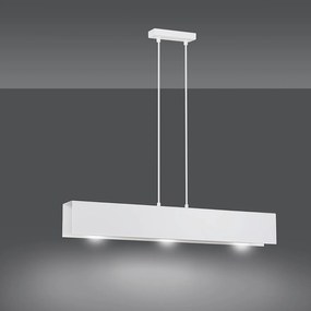 Lampadario Moderno 3 Luci Hachiman In Acciaio Bianco