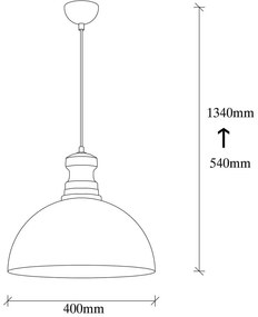 Lampadario dorato con paralume in metallo ø 40 cm Berceste – Opviq lights