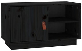 Mobile porta tv nero 70x34x40 cm in legno massello di pino