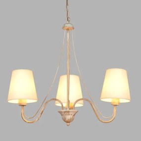 Lampadario a sospensione con catena MALBO 3xE27/15W/230V beige