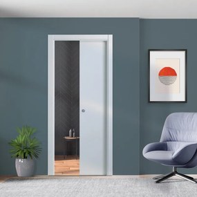 Porta interna scorrevole Plane in MDF colore bianco, L 70 x H 210 cm, apertura reversibile