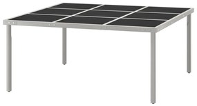 Tavolo da Giardino 170x170x74,5 cm in Vetro e Acciaio
