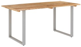 Tavolo da pranzo 154x80x76 cm in legno massello di acacia