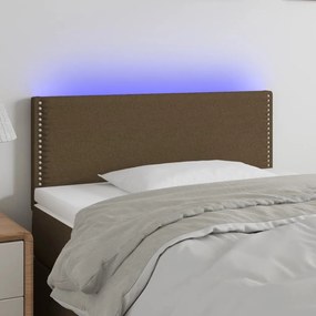 Testiera A Led Marrone Scuro 80x5x78/88 Cm İn Tessuto /