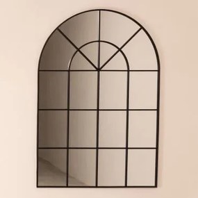 Specchio da Parete in Metallo Effetto Finestra (135x92 cm) Paola Nero - Sklum