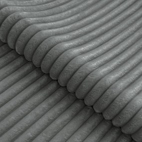 Divano angolare grigio (con penisola a destra/a L) con rivestimento in velluto a coste Marbeya – Ropez