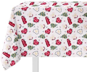 Tovaglia natalizia 140x240 cm cotone cuori