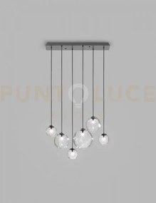 Puppet sospensione l6 cristallo trasparente nero opaco 6 luci attac...