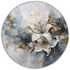 Tappeto rotondo blu/grigio lavabile ø 80 cm Golden Lilly – Mila Home