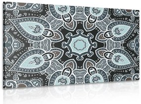 Quadro su tela – Mandala con motivo indiano in azzurro