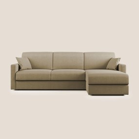 Chris Divano letto angolare con penisola in microfibra smacchiabile T11 beige