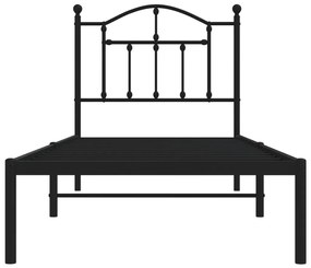 Giroletto con testiera in metallo nero 80x200 cm