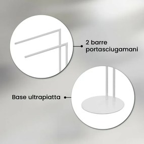 Piantana portasciugamani da appoggio in acciaio bianco opaco Style