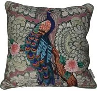 Cuscino 45x45 cm ricamato con pavone