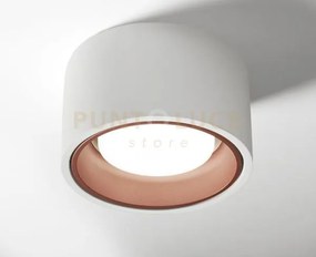 Nasso lampada da soffitto 1 luce tonda in gesso e alluminio rame d....