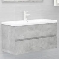 Mobile Bagno con Lavabo Integrato Grigio Cemento in Truciolato 3071652