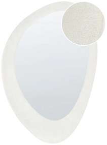 Specchio da parete velluto bianco 60 x 90 cm AUDES Beliani