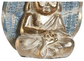 Statua Decorativa DKD Home Decor 12,4 x 5,6 x 17,7 cm Azzurro Buddha Turchese Orientale Decapaggio (2 Unità)