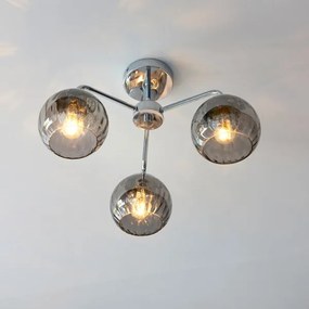 Endon 97971 - Plafoniera DIMPLE 3xE14/7W/230V cromo lucido/grigio fumé