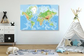 Stampa su tela – Mappa del mondo classica