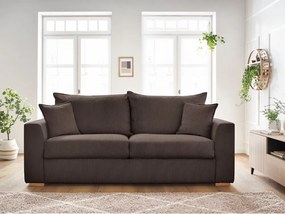 Divano marrone allungabile con rivestimento in velluto a coste 225 cm Augustin – Bobochic Paris