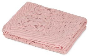 Coperta per bambini rosa polveroso in cotone organico lavorata a maglia 80x100 cm Sorbet – Cam Cam Copenhagen