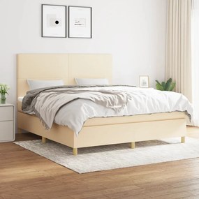 Giroletto A Molle Con Materasso Crema 160x200 Cm İn Tessuto /
