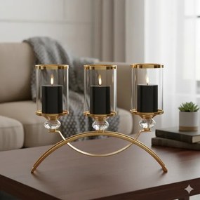 Set di 3 candele LED BRILLO LED/2xAA nere + telecomando