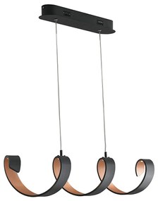 Lampadario Sospensione Led Helix Moderno Colore Nero Oro  20W