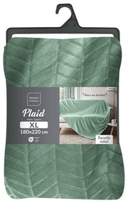 Copriletto verde chiaro in microflanella 180x220 cm Arya – douceur d'intérieur